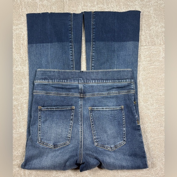 Spanx Blue Cropped Flare Denim Stretch Casual Boho Jean Womens Small - Picture 6 of 7